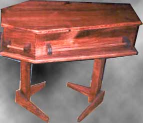 Dark colored end tables - closed
