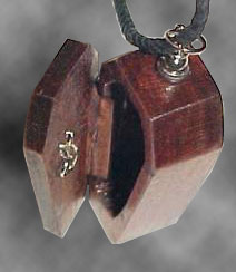 Mahogany locket - open (from above)