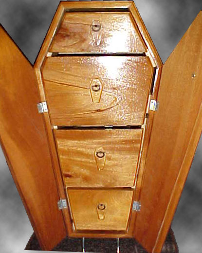Coffin Nightstand - Doors Open