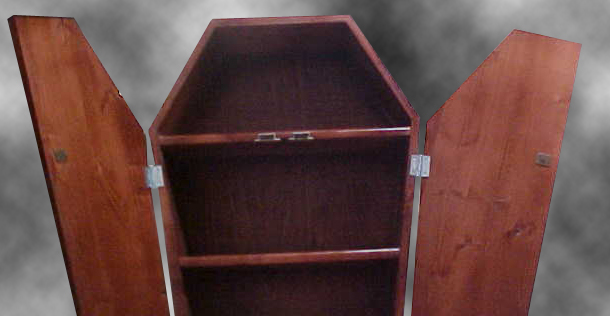 Freestanding DVD Coffin