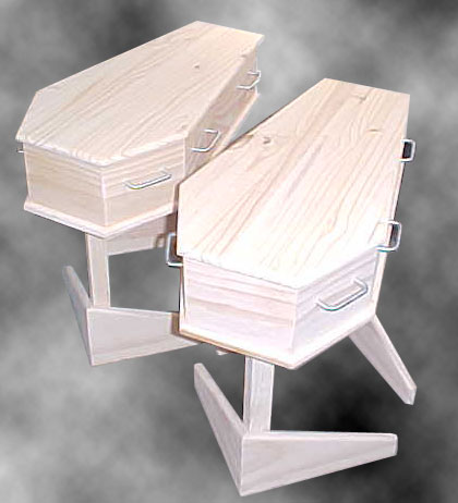 Unfinished Coffin End Tables