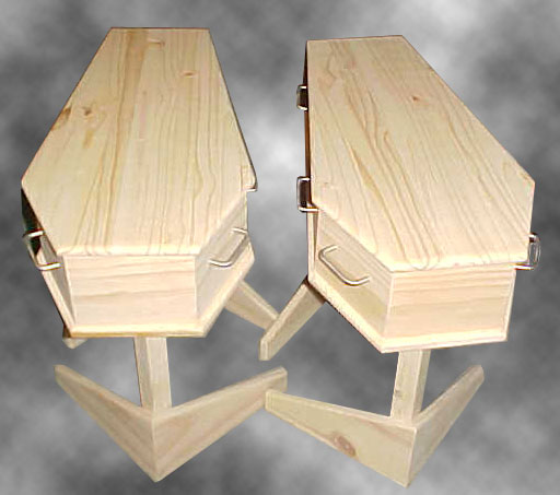 Unfinished Coffin End Tables