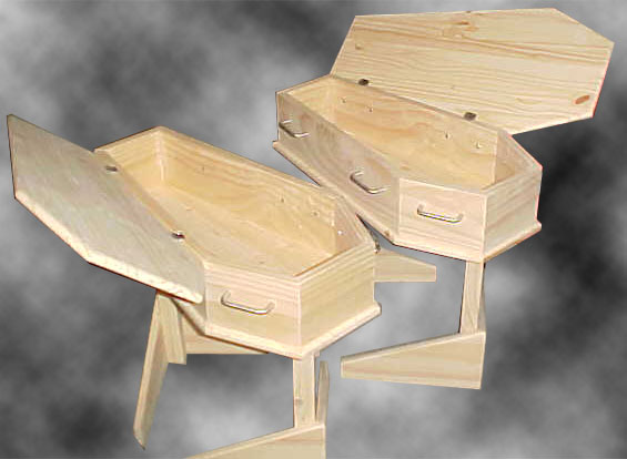 Unfinished Coffin End Tables