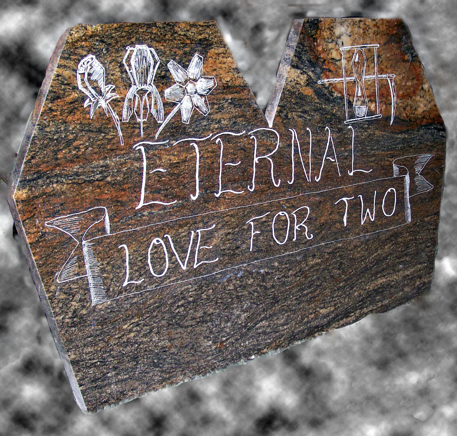 Eternal Love for Two Double Headstone