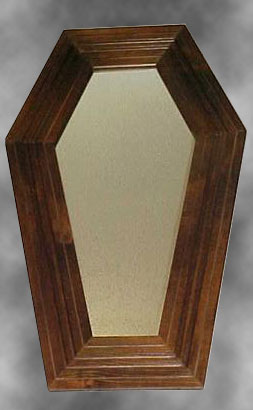 Walnut coffin mirror