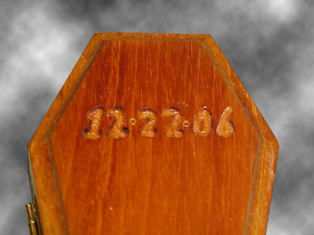 Wedding Ring Coffin Engraving Detail