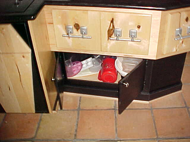 Coffin Breakfast Bar - Cupboard Open