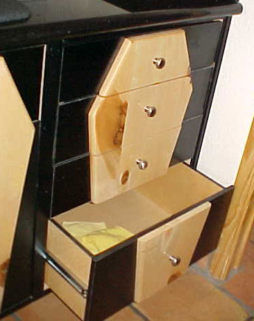 Coffin Drawers - Bottom Drawer Open
